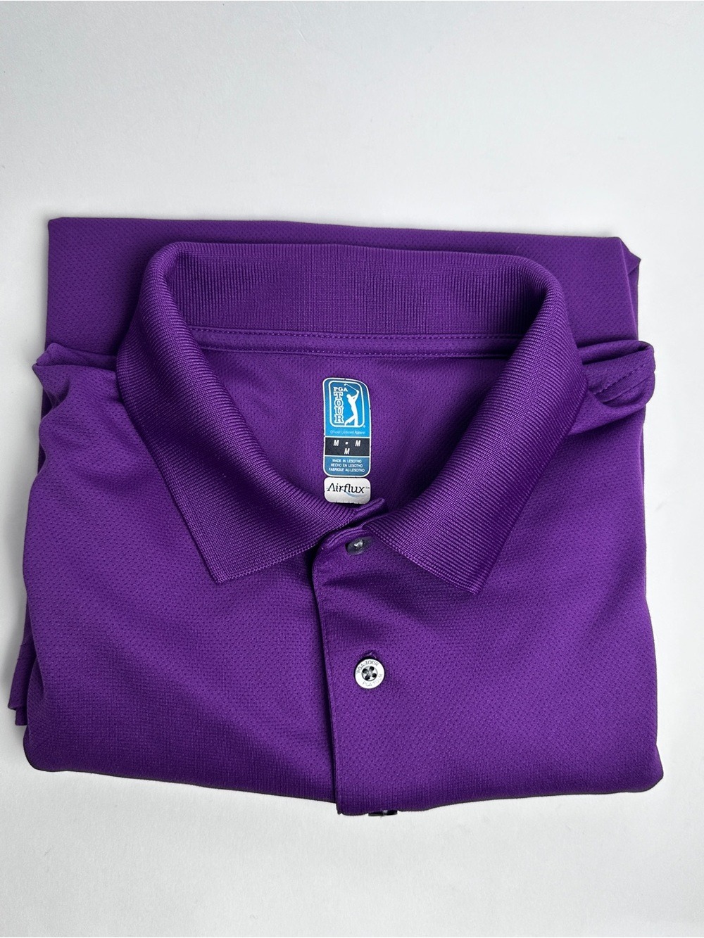 PGA Tour Airflux Men’s Golf Polo Shirt Purple Size M Performance